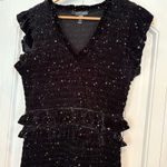 AQUA Black Velvet Star Print Dress Size Small Photo 0