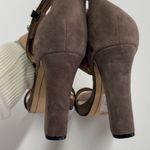 Karl Lagerfeld Paris Heels Womens 8‎ Carah Taupe Suede Block Heels Leather Gray Photo 4