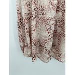 Ophelia Roe Top Women 1X Pink Cream Cheetah Print V-Neck Long Sleeve Blouse Photo 2