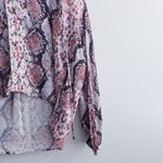 Lovers + Friends Snakeskin Keyhole Long Sleeve Lightweight Blouse Photo 2