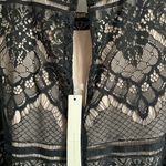 LC Lauren Conrad  Black Mock Neck All Over Lace Sleeveless Blouse XL Photo 4