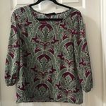 Peaches N Cream Purple/Green Boho Blouse S Photo 0