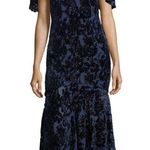 Theia blue velvet burnout midi dress size 12 Photo 0