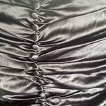 m.n.i. Los Angeles 2 piece crop skirt set size Large NWOT ruched satin smocked Black Photo 3