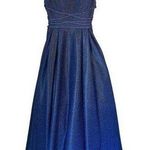 Let's Prom Cinderella Shimmery Blue Dress Mesh Details Corset Double Straps XS Photo 0