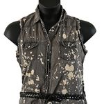 Almost Famous Women's Sleeveless Acid Wash Button-Up Top with Belt – Size XL Photo 3