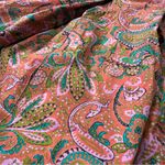 Vibrant Colorful Paisley Print Gene Meyer Midi Pleated Zippered Skirt, Size 6 Red Photo 7