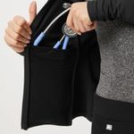 FIGS  On Shift Contour Knit Jacket in Black, Size Small Photo 6