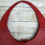 Paolo Masi Y2K Purse Hobo Bag Red Leather Woven Flower Boho Hippie Festival Photo 9