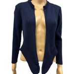 Princess Polly Navy Blue Open Front Ribbed Knit Cardigan Sweater Womens Small Photo 0