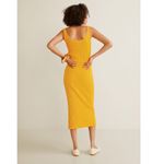 Mango NWT Mustard Elastic Cable Knit Skirt Photo 1