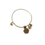ALEX AND ANI Bronze Toned Bracelet w/ Charms Flower, Flag heart, energy Photo 2