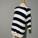 Old Navy  Navy Blue White Striped Maternity Top Size M Breastfeeding Newborn Baby Photo 1