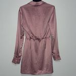 Commense Blush Satin Shirt Dress Pink Photo 3