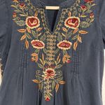 Coldwater Creek  Embroidered Cotton Linen Dress Sz M‎ Pockets Photo 3