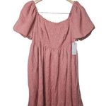 NWT A Collective Story Mauve Pink Baby Doll Mini Dress Puff Sleeves Womens Large Photo 0