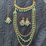 Indian Pakistani complete bridal wedding jewelry set Gold Photo 1