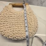 A New Day Beachy Boho Woven Ocean Blue Purse with Wooden Handles Photo 8