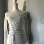 True Religion  White Ruched Long Sleeve Blouse Photo 5