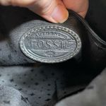 Fossil  Morgan Traveler Black Soft Pebble Leather Organizer Crossbody‎ Bag Brown Photo 4