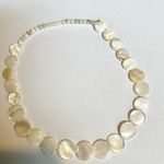 Vintage Mother of Pearl Overlapping Flat Bead Necklace Photo 4