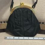 None Vintage Black Evening Bag with Gold Accents and Kiss lock Photo 3