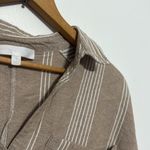 Adyson Parker  cream white striped button up cropped shirt Photo 4