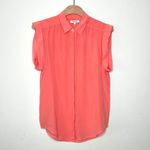 Madewell Silk Camp Blouse in Coral Size S Photo 8