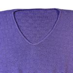 Womens Lavender V Neck Short Sleeve Knit Sweater Top Textured Pattern Medium Purple Photo 4