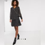 ASOS  Y.A.S chiffon smock dress with drop hem mixed floral and stripes size S Photo 5
