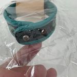 Justin Boots Justin Turquoise Leather Bracelet Tooled Western Cuff Cowgirl Jewelry NEW Photo 4