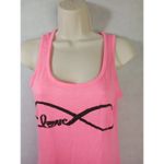 Miss Popular Hot‎ pink tank top size small cut back neon Photo 2