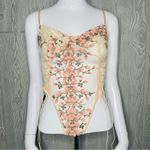 Women’s sheer panel floral embroidered appliqué pink lingerie sleepwear large Photo 4