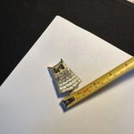 Signed Avon Solid Perfume Holder Brooch Pin Gold Tone Owl With Green Rhinestone Photo 2