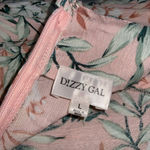 Dizzy Gal Peach & Green Tropical Ruffle Hem Cinched Side Mini Skirt Large Photo 7