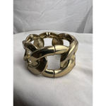 vintage gold toned chain linked art deco bangle bracelet Photo 1