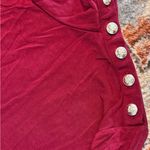 Ann Taylor Burgundy Pearl-Button Bodysuit Photo 4