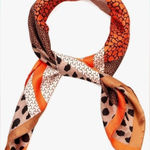 Satin Cheetah Scarf Purse Scarf Orange Photo 0