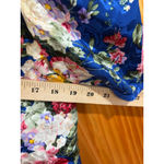 Richard Warren 100% Silk Floral Jacket 14 Vintage Puff Sleeve Evening Top Blue Photo 7