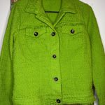 Chico's plus size one 1 or large green textured button up blazer Photo 2