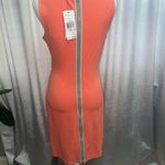 Kenneth Cole  Sleeveless Dress Coral-Orange-Size 6-Exposed Double Zipper-NWT Photo 4