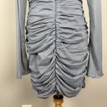 House Of CB  Mini Dress Womens L+ 10/12 Camille Grey Silk Cutout Ruched Sexy Photo 7