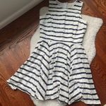 Maison Jules Black & White Striped Lace Fit & Flare Dress SZ M Photo 0