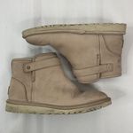 UGG  Sz 6 Boots Rella Beige Suede Shearling Lined Ankle Short Booties Snap Strap Photo 2