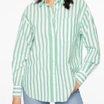 BeachLunchLounge  Green striped button down Photo 0