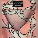 Moschino Boutique  Pink & White Printed Cotton Poplin Belted A-Line Dress Size 12 Photo 3