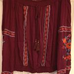 Mossimo Supply Co Off The Shoulder Embroider Maroon Top  Photo 0