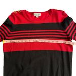 Joseph A . Petite Red and Black Striped Sweater Sweater Photo 6
