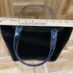 LAMARTHE Black Leather Clear Acrylic Handle HandBag Shoulder Bag Photo 4