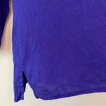 Flax  Crewneck 3/4 Sleeve Linen Boxy Blouse Top Viola Purple/Blue Sz Medium Photo 5